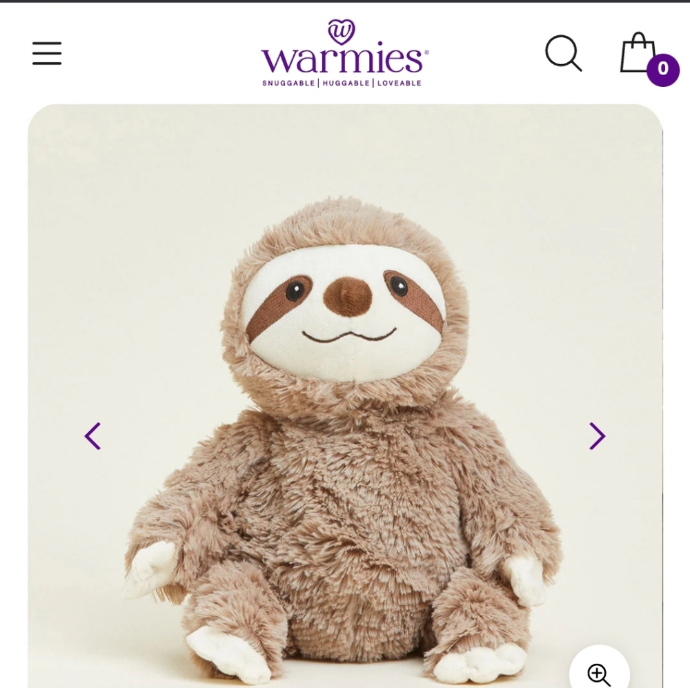 Warmies Brown Sloth Plush